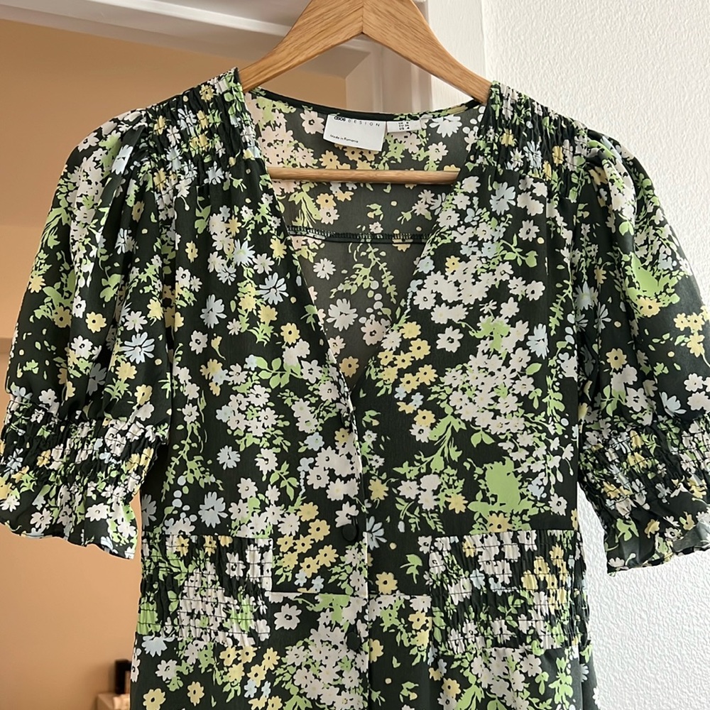 Green floral maxi dress